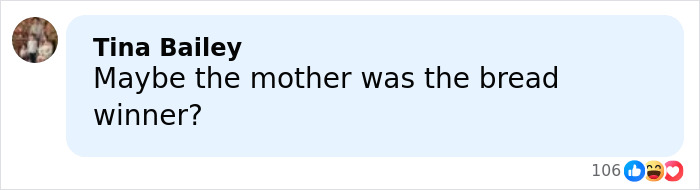 Comment by Tina Bailey questioning if the mother was the breadwinner, related to Macaulay Culkin and Kevin&rsquo;s dad&rsquo;s job in Home Alone.