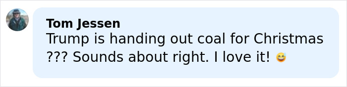 Screenshot of a social media comment reacting to Trump&rsquo;s demented remarks about bad Santa to kids on Christmas Eve.