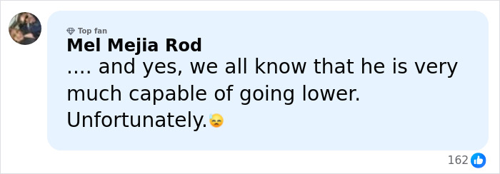 Commenter Mel Mejia Rod responding to controversial Donald Trump remarks about Rob Reiner with a concerned emoji. Commenter Mel Mejia Rod responding to controversial Donald Trump remarks about Rob Reiner with a concerned emoji.