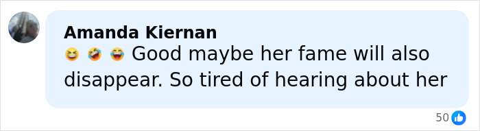 Comment by Amanda Kiernan reacting to Bonnie Blue's arrest, expressing frustration about her fame disappearing. Comment by Amanda Kiernan reacting to Bonnie Blue's arrest, expressing frustration about her fame disappearing.
