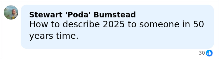 Trans Muslim woman sharing thoughts on future events, pictured in a casual online comment with text about 2025 and time.