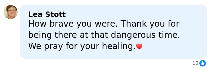 Comment from Lea Stott expressing support and prayers for the Bondi Beach hero confronting attacker and hospital visit update. Comment from Lea Stott expressing support and prayers for the Bondi Beach hero confronting attacker and hospital visit update.