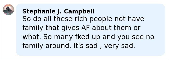 Comment by Stephanie J. Campbell expressing sadness about lack of family support related to Tylor Chase’s homelessness. Comment by Stephanie J. Campbell expressing sadness about lack of family support related to Tylor Chase’s homelessness.