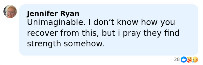 Comment from Jennifer Ryan expressing sympathy and prayer after sorority girl loses her life in tragic accident at family mansion