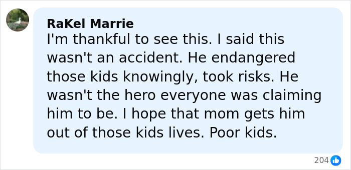 Screenshot of an online comment discussing children's heartbreaking words after dad's disturbing behavior on mountain.