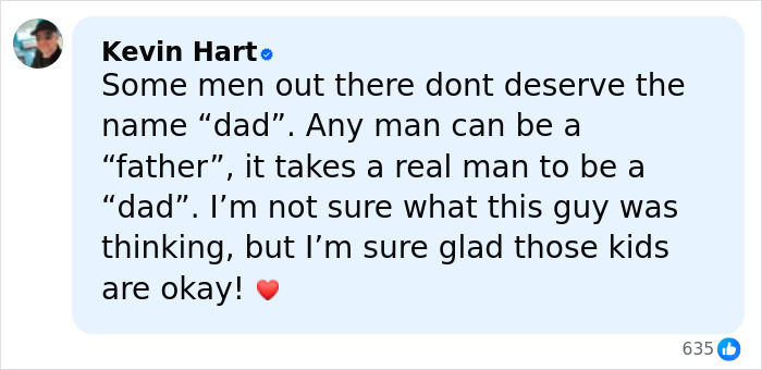 Screenshot of Kevin Hart commenting on a disturbing dad's behavior, highlighting children's heartbreaking words revealed.