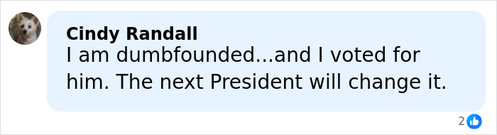 Cindy Randall commenting on political change, reflecting reactions related to Kennedy Center renaming debate online.