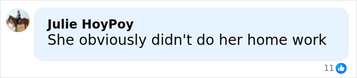 Comment from Julie HoyPoy stating she obviously didn't do her homework, related to Bonnie Blue's defiant message and jail threat. Comment from Julie HoyPoy stating she obviously didn't do her homework, related to Bonnie Blue's defiant message and jail threat.