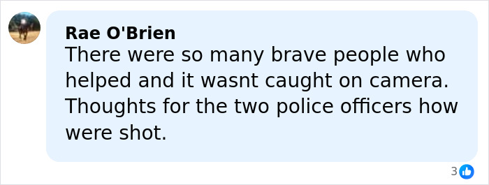 Comment from Rae O'Brien about brave people helping and two police officers shot during Bondi Beach attack incident. Comment from Rae O'Brien about brave people helping and two police officers shot during Bondi Beach attack incident.