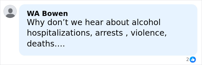 Comment discussing arrests and hospitalizations related to alcohol amid debate over mom’s gummy arrest online. Comment discussing arrests and hospitalizations related to alcohol amid debate over mom’s gummy arrest online.