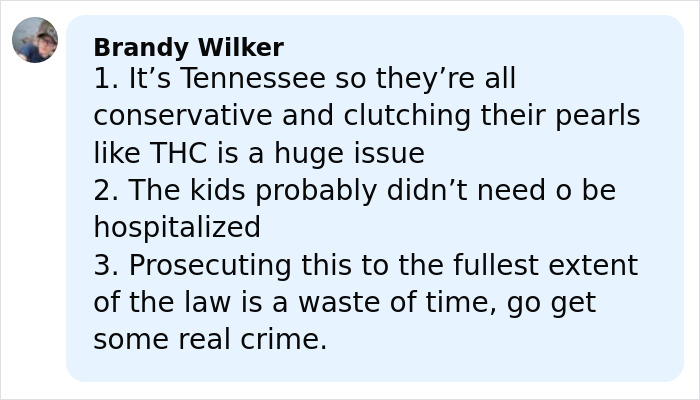 Commenter Brandy Wilker discusses Tennessee's conservative views and opinions on kids eating gummies and legal consequences. Commenter Brandy Wilker discusses Tennessee's conservative views and opinions on kids eating gummies and legal consequences.
