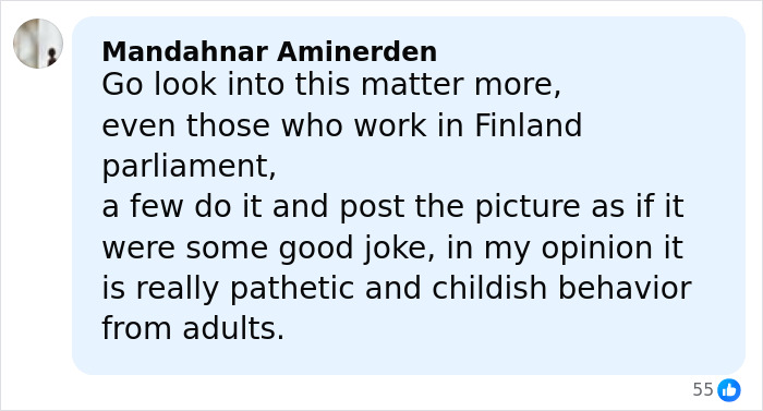 Comment criticizing childish behavior related to Miss Finland losing crown after racist gesture backlash on social media. Comment criticizing childish behavior related to Miss Finland losing crown after racist gesture backlash on social media.