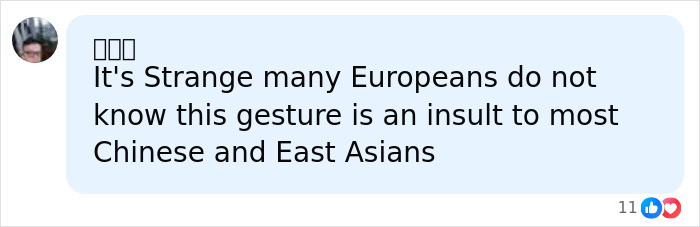 Comment on social media mentioning the racist gesture insult to Chinese and East Asians amid Japan government reaction to Finland beauty queen controversy.