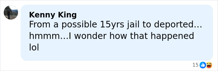 Comment by Kenny King discussing Bonnie Blue's arrest and fate, mentioning wonder how that happened phrase.