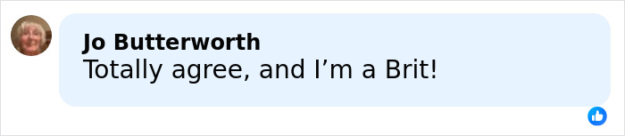 Comment by Jo Butterworth saying Totally agree, and I&rsquo;m a Brit, related to Maria Shriver Kennedy Center renaming discussion online.