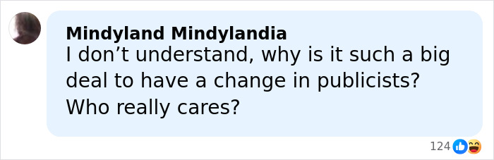 Comment from Mindyland Mindylandia questioning the significance of frequent publicist changes for Meghan Markle and Prince Harry’s team. Comment from Mindyland Mindylandia questioning the significance of frequent publicist changes for Meghan Markle and Prince Harry’s team.