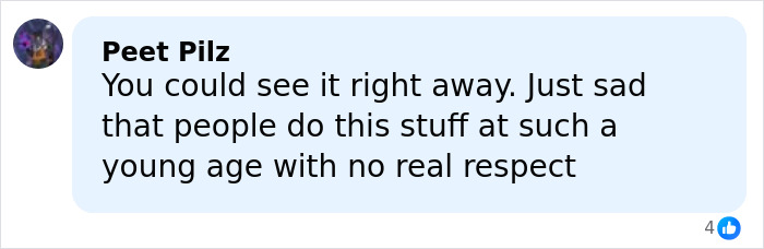 Comment from Peet Pilz expressing sadness about plastic surgery rumors and lack of respect at a young age. Comment from Peet Pilz expressing sadness about plastic surgery rumors and lack of respect at a young age.