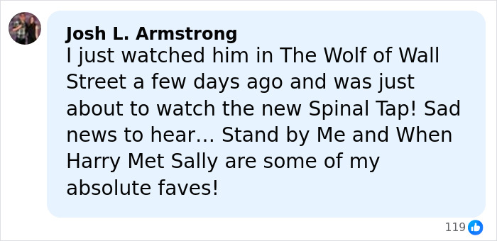 Comment box with a user named Josh L. Armstrong expressing sadness over Rob Reiner's parents' brutal slaying in LA home. Comment box with a user named Josh L. Armstrong expressing sadness over Rob Reiner's parents' brutal slaying in LA home.