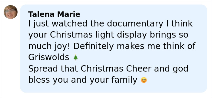 Comment praising Christmas Lawyer&rsquo;s joyful Christmas light display and spreading holiday cheer.