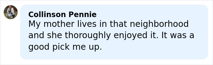Comment from Collinson Pennie praising a neighborhood, relating to the viral Christmas lawyer HOA story.