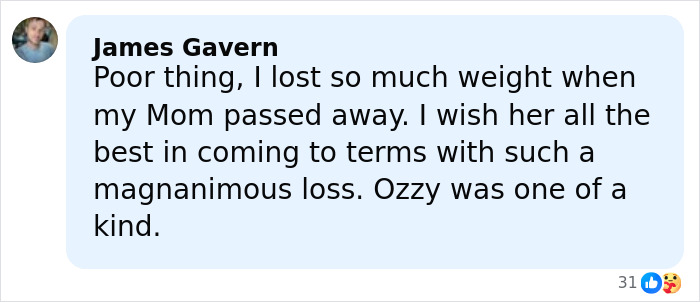 Comment mentioning weight loss and expressing sympathy, related to Sharon Osbourne and Kelly's situation. Comment mentioning weight loss and expressing sympathy, related to Sharon Osbourne and Kelly's situation.