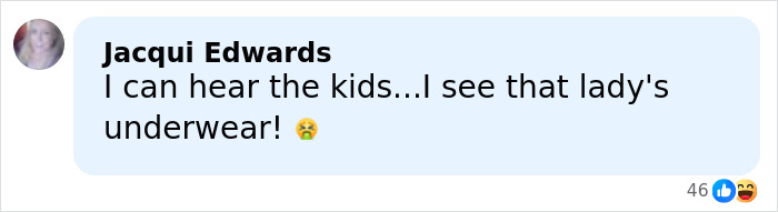 A social media comment reacting to Ice Spice's see-through dress, expressing shock about her underwear. A social media comment reacting to Ice Spice's see-through dress, expressing shock about her underwear.