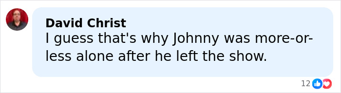 Comment by David Christ about Johnny Carson feeling alone after leaving Tonight Show, discussing banned stars and show impact. Comment by David Christ about Johnny Carson feeling alone after leaving Tonight Show, discussing banned stars and show impact.
