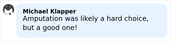 Comment from Michael Klapper discussing amputation as a difficult but beneficial choice for 14YO girl with rare condition. Comment from Michael Klapper discussing amputation as a difficult but beneficial choice for 14YO girl with rare condition.