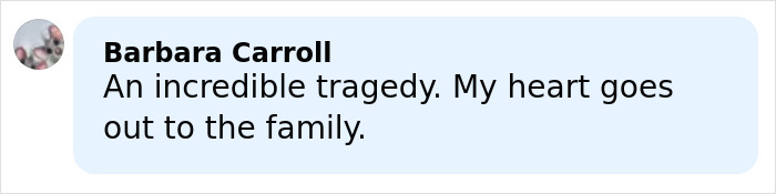Comment by Barbara Carroll expressing sympathy over tragic accident involving sorority girl at family mansion. Comment by Barbara Carroll expressing sympathy over tragic accident involving sorority girl at family mansion.