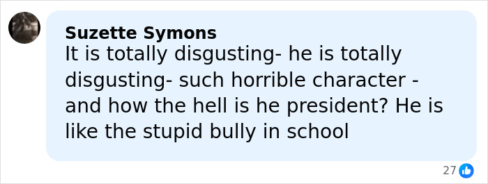 Screenshot of a social media comment responding to Donald Trump’s hateful and vile remarks about Rob Reiner. Screenshot of a social media comment responding to Donald Trump’s hateful and vile remarks about Rob Reiner.