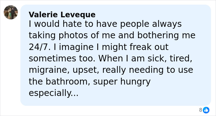 Screenshot of a Facebook comment discussing frustration and challenges, related to Hilary Swank apologizes and terminally ill kids.