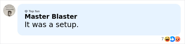 Screenshot of a Facebook comment by user Master Blaster saying it was a setup related to Nick Reiner's hotel room case. Screenshot of a Facebook comment by user Master Blaster saying it was a setup related to Nick Reiner's hotel room case.