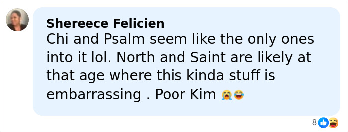 Fan comment on Kim Kardashian’s Christmas card failure, suggesting it reflects kids’ home life dynamics and embarrassment. Fan comment on Kim Kardashian’s Christmas card failure, suggesting it reflects kids’ home life dynamics and embarrassment.