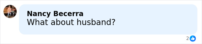 Screenshot of a social media comment by Nancy Becerra asking about the husband in a discussion about a mother’s chilling Google searches. Screenshot of a social media comment by Nancy Becerra asking about the husband in a discussion about a mother’s chilling Google searches.