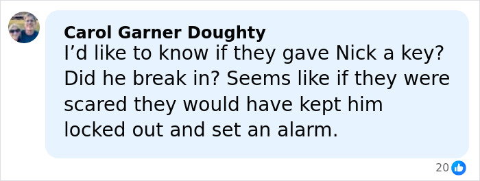 Screenshot of a Facebook comment discussing concerns about security and access related to Rob Reiner's son.