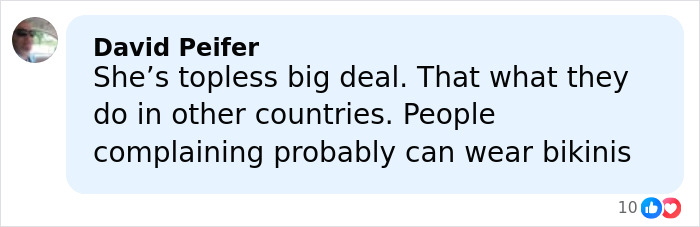 Person commenting on topless culture, discussing bikinis and cultural norms during St. Barths getaway with husband.