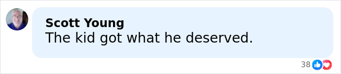 Comment by Scott Young saying the kid got what he deserved on a social media post about Steven Spielberg and Ben Affleck. Comment by Scott Young saying the kid got what he deserved on a social media post about Steven Spielberg and Ben Affleck.