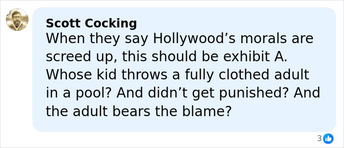 ALT text: Comment discussing Hollywood morals related to Steven Spielberg refusing to work with Ben Affleck over a director&rsquo;s son incident
