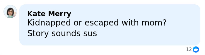 Facebook comment questioning details of child kidnapped from Kentucky in 1983 found alive over 40 years later case. Facebook comment questioning details of child kidnapped from Kentucky in 1983 found alive over 40 years later case.