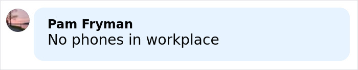 Comment reading no phones in workplace, related to worker running away after tragic forklift accident involving CEO.