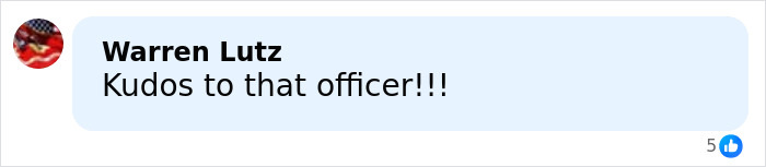 Comment praising hero cop who stopped Bondi Beach attacker with a once-in-a-lifetime move on social media post.