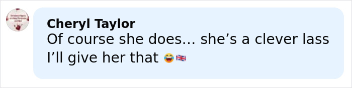 Comment from Cheryl Taylor reacting to Bonnie Blue learning her fate after arrest for controversial video.