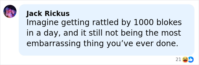 Social media comment reacting to Bonnie Blue's arrest and fate after controversial video, highlighting public response.