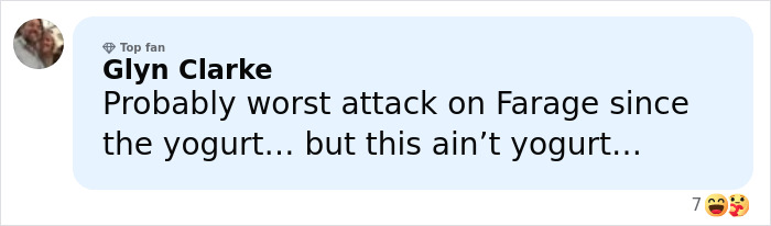 Comment from top fan Glyn Clarke criticizing a political attack, shown in a light blue speech bubble on a social media platform.
