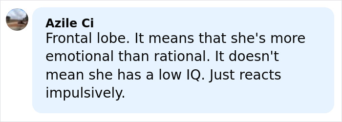 Comment explaining low brain activity meaning, clarifying it relates to emotions and impulsive reactions, not IQ levels.