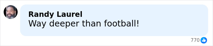 Screenshot of a heated NFL argument comment by Randy Laurel saying Way deeper than football in a social media post. Screenshot of a heated NFL argument comment by Randy Laurel saying Way deeper than football in a social media post.