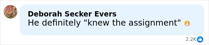 Comment on social media saying he definitely knew the assignment with shocked emoji, related to VF photographer defending Karoline Leavitt close-up. Comment on social media saying he definitely knew the assignment with shocked emoji, related to VF photographer defending Karoline Leavitt close-up.