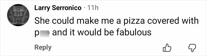 Screenshot of a social media comment reacting to a viral 21-year-old pizza maker praised for her looks compared to Sydney Sweeney. Screenshot of a social media comment reacting to a viral 21-year-old pizza maker praised for her looks compared to Sydney Sweeney.