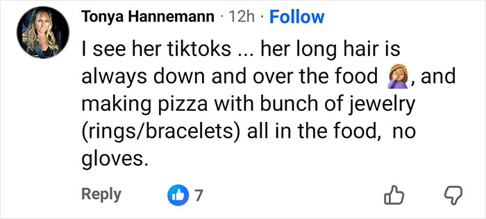 Comment about 21-year-old pizza maker going viral for appearance and jewelry while making pizza without gloves. Comment about 21-year-old pizza maker going viral for appearance and jewelry while making pizza without gloves.
