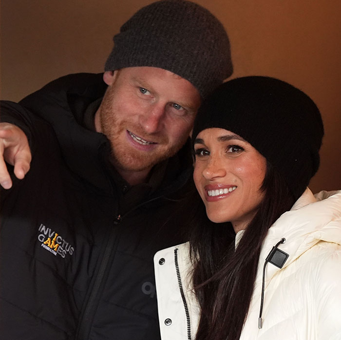 Prince Harry and Meghan Markle wearing winter hats and jackets, highlighting PR gurus cutting ties insights.